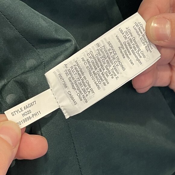 NWT J.Crew Womens Dark Green Velvet Blazer Sz 2 Slim Fit 98% Cotton Polka Dot - Picture 8 of 10